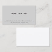 Trendy Professional Modern Elegant Grey Semi Gloss Visitekaartje (Voorkant / Achterkant)