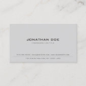 Trendy Professional Modern Elegant Grey Semi Gloss Visitekaartje (Voorkant)