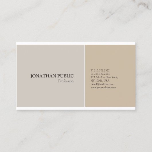 Trendy Professional Modern Elegant Harmonic Colors Visitekaartje (Voorkant)