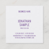 Trendy Professional Modern Elegant Rainbow-kleuren Vierkante Visitekaartje (Achterkant)