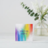 Trendy Professional Modern Elegant Rainbow-kleuren Vierkante Visitekaartje (Staand voorkant)