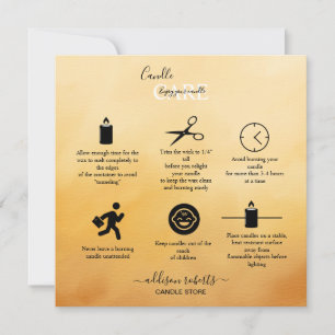 Trendy Professional Oranje Terracotta Candle Care Bedankkaart