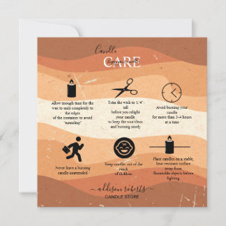 Trendy Professional Oranje Terracotta Candle Care Bedankkaart