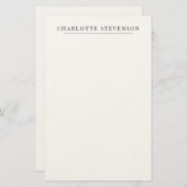 Trendy Professional Plain Simple Minimalist Name Briefpapier (Voorkant / Achterkant)