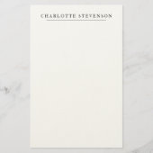 Trendy Professional Plain Simple Minimalist Name Briefpapier (Voorkant)