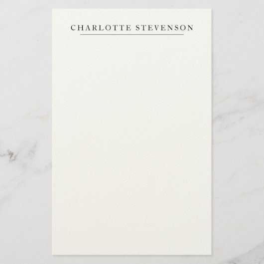 Trendy Professional Plain Simple Minimalist Name Briefpapier (Voorkant)