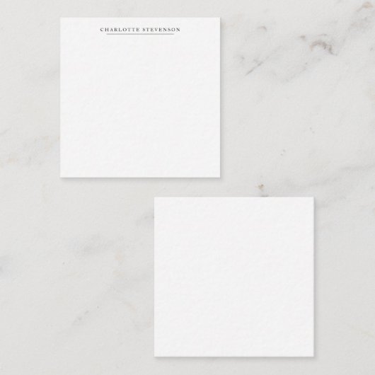 Trendy Professional Plain Simple Minimalist Name Notitiekaartje (Voorkant / Achterkant)