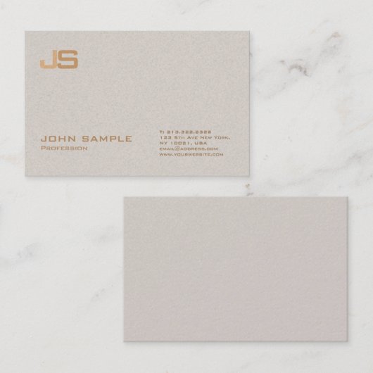 Trendy Professional Premium Parelfinoge Monogram Visitekaartje (Voorkant / Achterkant)