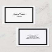 Trendy Professional Simple Plain Black & White Visitekaartje (Voorkant / Achterkant)