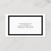 Trendy Professional Simple Plain Black & White Visitekaartje (Achterkant)