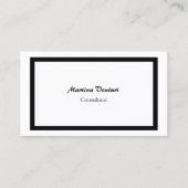 Trendy Professional Simple Plain Black & White Visitekaartje (Voorkant)