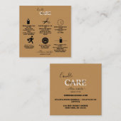 Trendy Professional Terracotta Boho Candle Care Vierkante Visitekaartje (Voorkant / Achterkant)