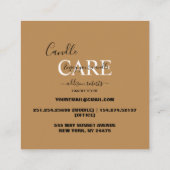 Trendy Professional Terracotta Boho Candle Care Vierkante Visitekaartje (Achterkant)