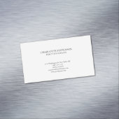 Trendy Professional White Plain Simple Minimalist Magnetisch Visitekaartje (Voorbeeld)
