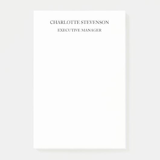 Trendy Professional White Plain Simple Minimalist Post-it® Notes (Voorkant)