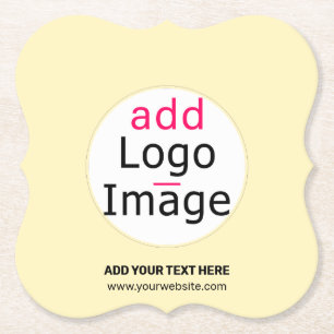Trendy professioneel aangepast logo licht vanille kartonnen onderzetters