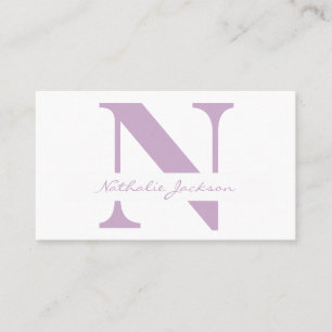 Trendy professioneel eenvoudig viooltje monogramme visitekaartje