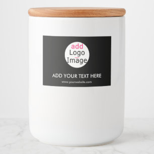 Trendy professioneel modern, aangepast merk zwart voedselcontainer etiket