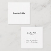 Trendy Professioneel Modern Handschrift Sjabloon Vierkante Visitekaartje (Voorkant / Achterkant)