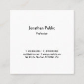 Trendy Professioneel Modern Handschrift Sjabloon Vierkante Visitekaartje (Achterkant)
