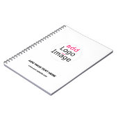 Trendy professioneel modern maatwerk merk wit notitieboek (Linkerzijde)