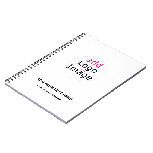 Trendy professioneel modern maatwerk merk wit notitieboek (Linkerzijde)