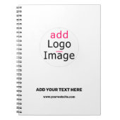 Trendy professioneel modern maatwerk merk wit notitieboek (Voorkant)