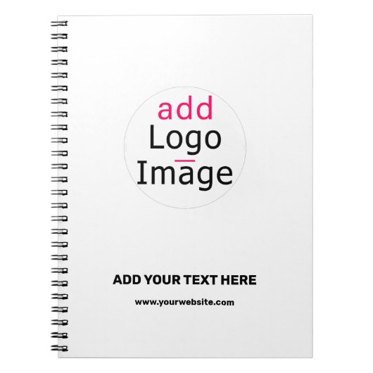 Trendy professioneel modern maatwerk merk wit notitieboek (Voorkant)