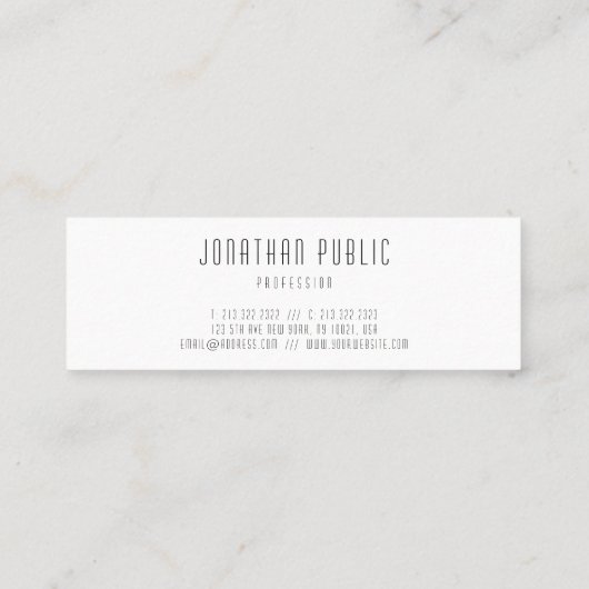 Trendy Professioneel Moderne Eenvoudige Sjabloon C Mini Visitekaartje (Achterkant)