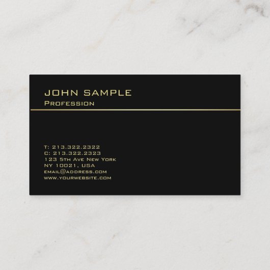 Trendy Professioneel Monogram Classy Zwart en Goud Visitekaartje (Achterkant)