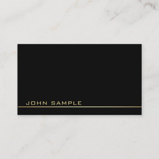 Trendy Professioneel Monogram Classy Zwart en Goud Visitekaartje (Voorkant)