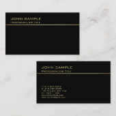 Trendy Professioneel Monogram Classy Zwart en Goud Visitekaartje (Voorkant / Achterkant)