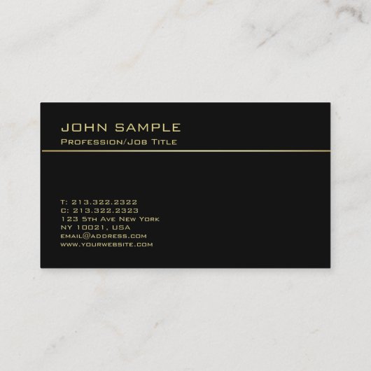 Trendy Professioneel Monogram Classy Zwart en Goud Visitekaartje (Achterkant)