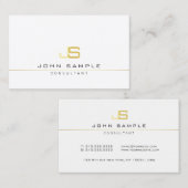 Trendy Professioneel Monogram Elegant Modern Visitekaartje (Voorkant / Achterkant)