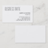 Trendy Professioneel Zwart Wit Visitekaartje (Voorkant / Achterkant)