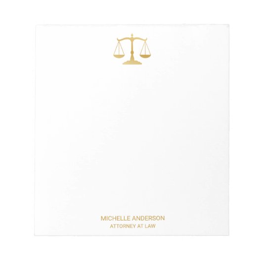 Trendy Professionele advocaat Goud Notitieblok (Voorkant)