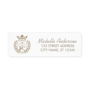 Trendy professionele advocaat retouradres etiket