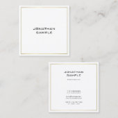 Trendy professionele elegante gouden look minimali vierkante visitekaartje (Voorkant / Achterkant)