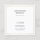 Trendy professionele elegante gouden look minimali vierkante visitekaartje (Achterkant)