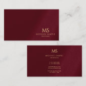 Trendy Professionele Elegante Gouden Tekst Monogra Visitekaartje (Voorkant / Achterkant)