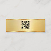 Trendy Professionele Elegante Moderne QR Code Goud Mini Visitekaartje (Achterkant)