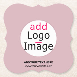 Trendy professionele logo dusty roos roze kartonnen onderzetters