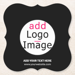 Trendy professionele moderne aanpasbare logo zwart kartonnen onderzetters