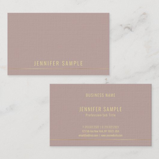 Trendy Professionele Moderne Gouden Tekst Sjabloon Visitekaartje (Voorkant / Achterkant)