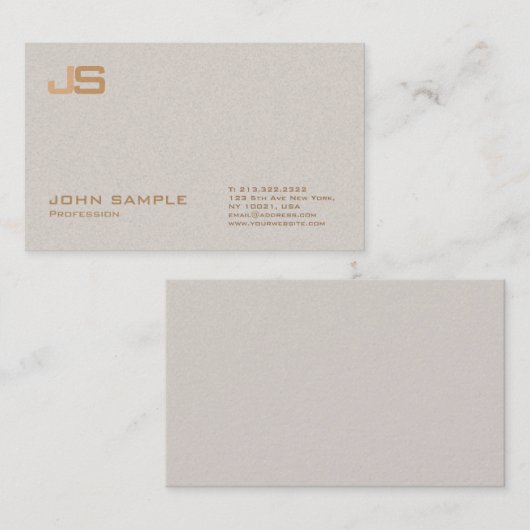 Trendy Professionele Premium Parel Afwerking Monog Visitekaartje (Voorkant / Achterkant)