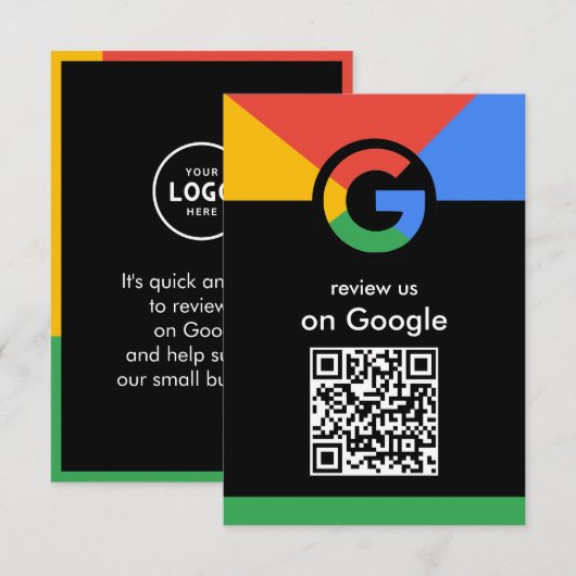 Trendy professionele scan om Google QR-code te beo Informatiekaartje (Voorkant / Achterkant)