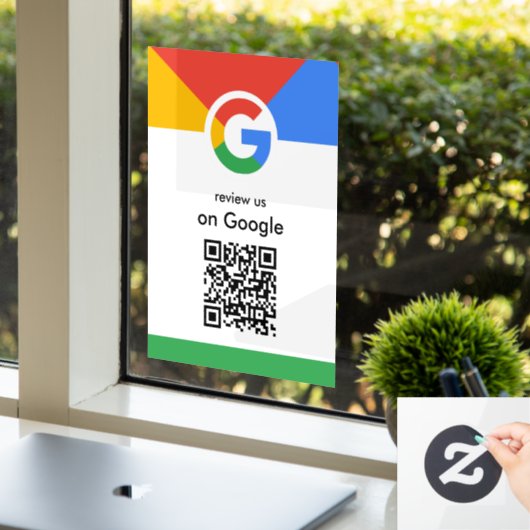 Trendy professionele scan om Google QR-code te beo Raamsticker (Kantoor)