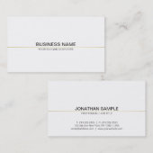 Trendy professionele schone Classy Plain White Gol Visitekaartje (Voorkant / Achterkant)