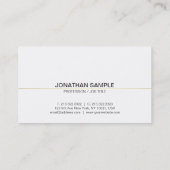 Trendy professionele schone Classy Plain White Gol Visitekaartje (Achterkant)