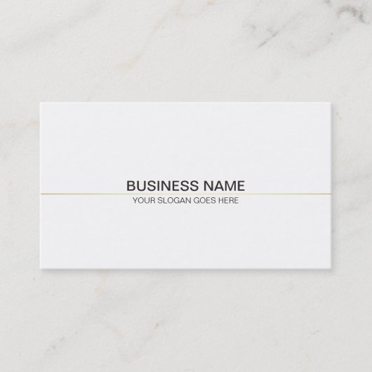 Trendy professionele schone Classy Plain White Gol Visitekaartje (Voorkant)